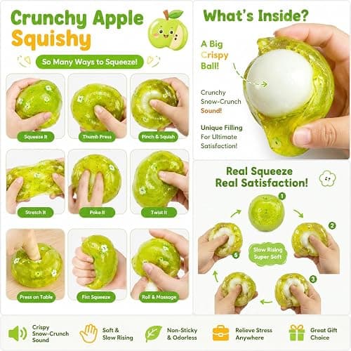 Crunchy Apple Squishy – Crispy Snow-Crunch Sensory Fidget for Adults thumbnail 2