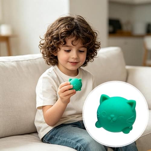 Nee Doh 4 Pack Gummy Kitty & Sugar Ball Designs, Anxiety Relief & Focus Ball, Maltose Filled Squeeze Cat for Sensory Play, Sensory Fidget, Slow Rising Cat Squishy Stress Ball thumbnail 4