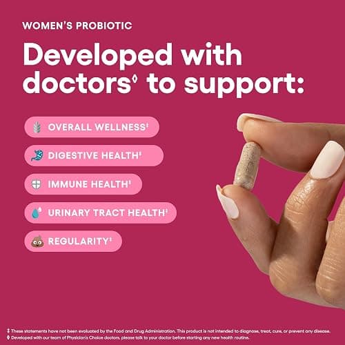 Physician's CHOICE Probiotics for Women - PH Balance, Digestive, UT, & Feminine Health - 50 Billion CFU - 6 Unique Strains for Her - Organic Prebiotics, Cranberry Extract+ - Women Probiotic - 30 CT thumbnail 4