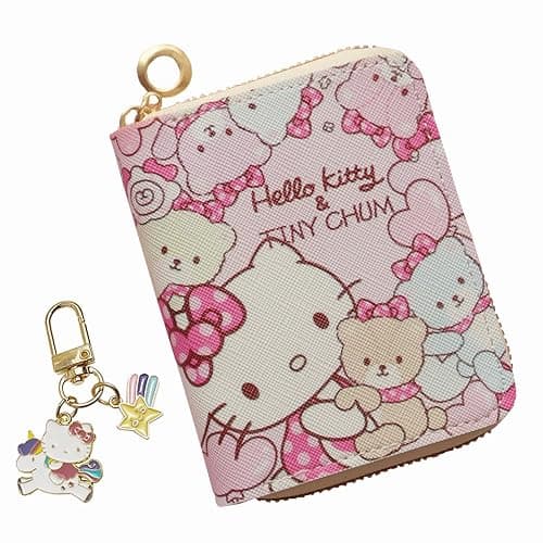 Small Wallet for Women and Girl, Short PU Leather Zipper Cute Coin Purse, 2Pce - Image 1