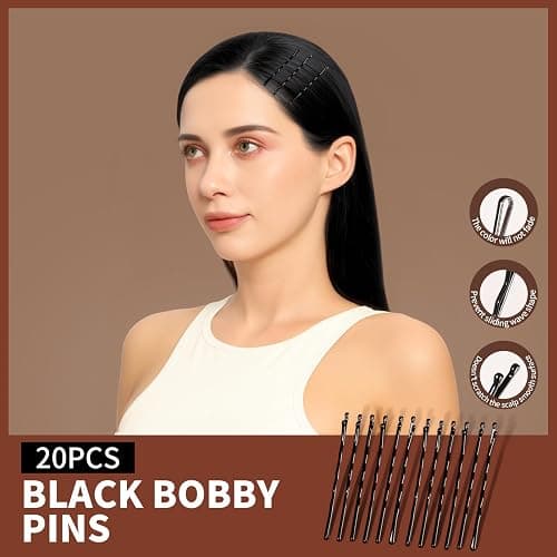 Teenitor Hair Accessories Kit for Woman Girls 500pcs Elastic Hair Bands 30pcs Ponytail Holders, Black Seamless Thick Hair Bands, 40pcs Bobby Pins Black Clear thumbnail 5