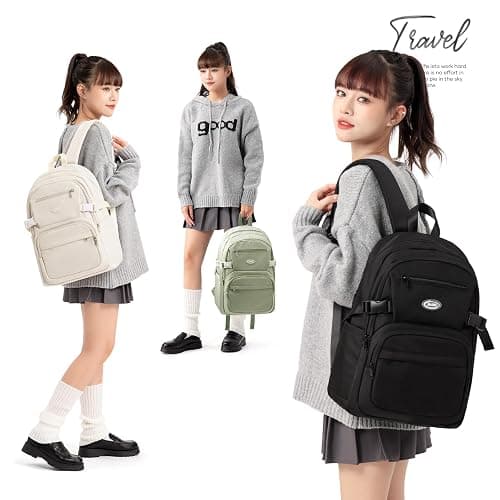 Lightweight Backpack for College & High School Backpack With Lots of Pockets Cute School Bag for Girls Boys, Large Capacity Bookbag for Women Men, Waterproof Teens Casual Daypack Backpack(Green) thumbnail 7