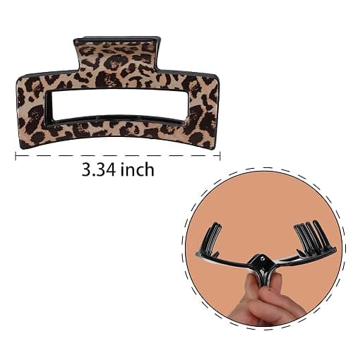 3.5'' Creaseless Tortoise Shell Hair Clips for Women Leopard Print Hair Claw Clips Girls – Acrylic French Banana Barrettes, Non-Slip Strong Hold for Thick & Thin Hair Stylish Fashion Accessories thumbnail 2