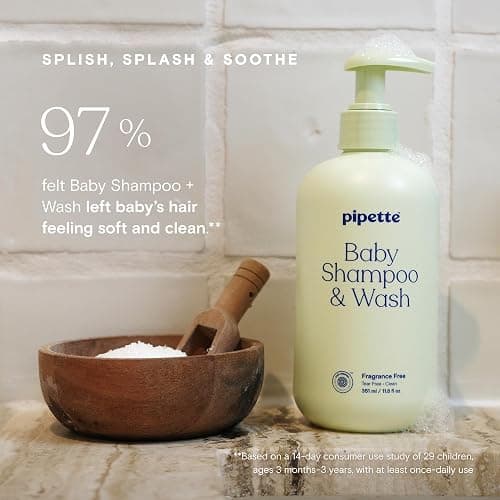 Pipette Fragrance Free Wash and Lotion Duo, Pack of 2, Fragrance Free Baby Shampoo and Body Wash, Unscented Lotion for Newborns, Sensitive Skin, and Kids, Tear-Free Bath Time, Hypoallergenic thumbnail 4