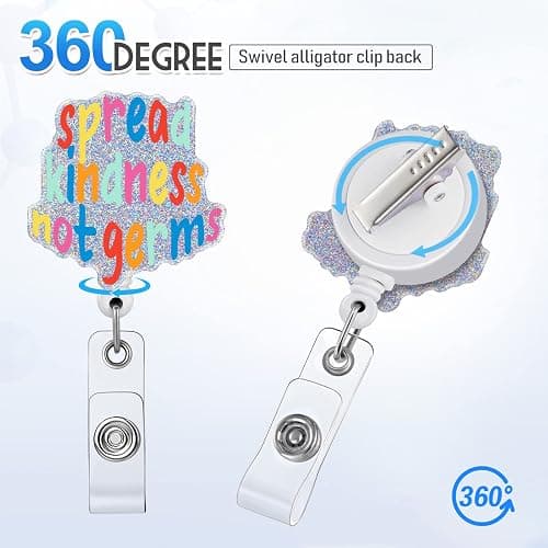 Plifal Badge Reel Holder Retractable with ID Clip for Nurse Nursing Name Tag Card Motivational Inspirational Be Kind Nursing Student Teacher Doctor RN LPN Medical Assistant Work Office Alligator Clip thumbnail 3