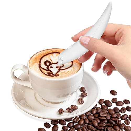 Latte Art Pen, Coffee Pen for Electrical Coffee Art for Latter, DIY Spice Pen for Cinnamon, Salt, White Sugar, Fine Coffee Grinds - Image 1