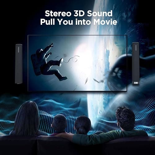 Assistrust Sound Bar for Smart TV,90W Soundbar with Bluetooth/ARC/Optical/AUX Connect, Auto Volume Boost, 3 Customizable Equalizer Modes, 2 in 1 Detachable Soundbar for TV/PC/Gaming/Projectors - Black thumbnail 3