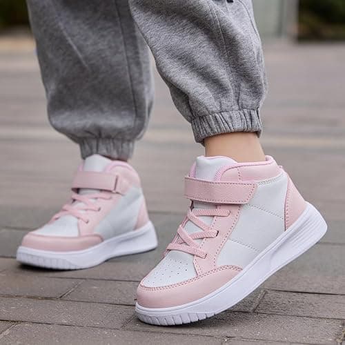 Yadurdu Kids Sneakers Boys Running Shoes Girls High Top Casual Lightweight Classic Adjustable Strap Sneakers thumbnail 2