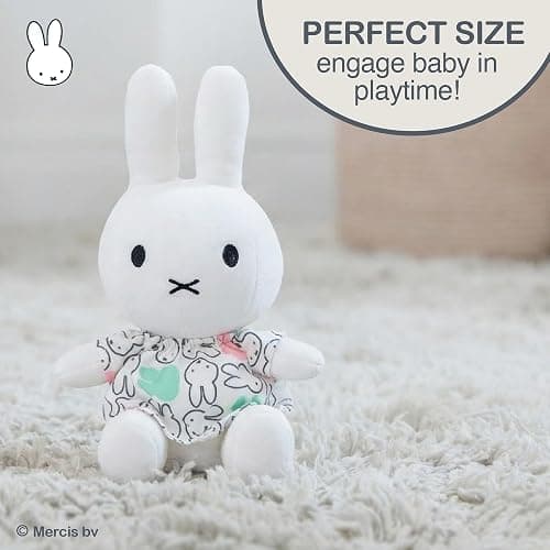 Kids Preferred Miffy Plush 8" Miffy Head Logo Dress - Sitting Dutch Bunny by Dick Bruna, Soft Stuffed Plush for Girls & Boys Ages 0 Months, 8 Inches thumbnail 5