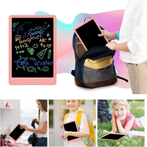 BUKEBU LCD Writing Tablet Doodle Board,10.5 inch Colorful Drawing Pad,Electronic Drawing Tablet, Drawing Pads,Travel Gifts for Kids Ages 3 4 5 6 7 8 Year Old Girls Boys (Pink) thumbnail 5