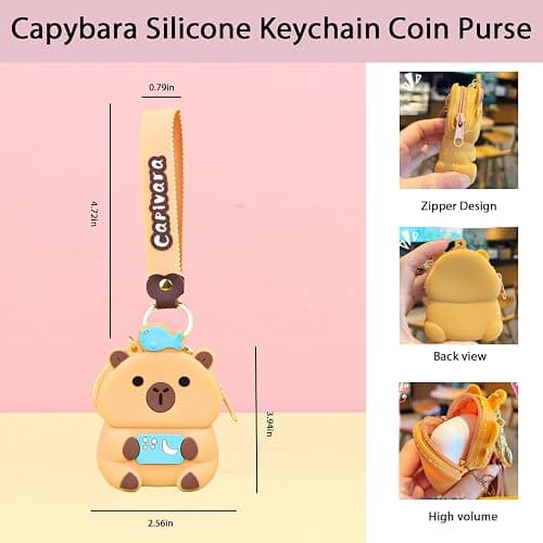 Mangpung Capybara Gifts,Kawaii Capybara Hair Accessories Gift Set Include Cute Capybara Hair Clips,Headband,Hair Band,Hair Ties,Purse,Stickers,Necklace,Bracelet,Christmas Birthday gift Set thumbnail 3