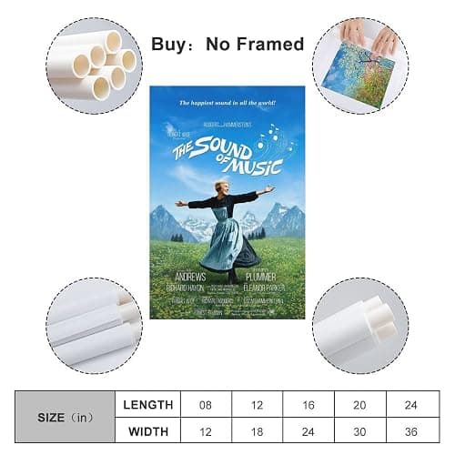 jongi The Sound of Music Movie Poster Poster Decorative Painting Canvas Wall Art Living Room Posters Bedroom Painting 24x36inch(60x90cm) thumbnail 3