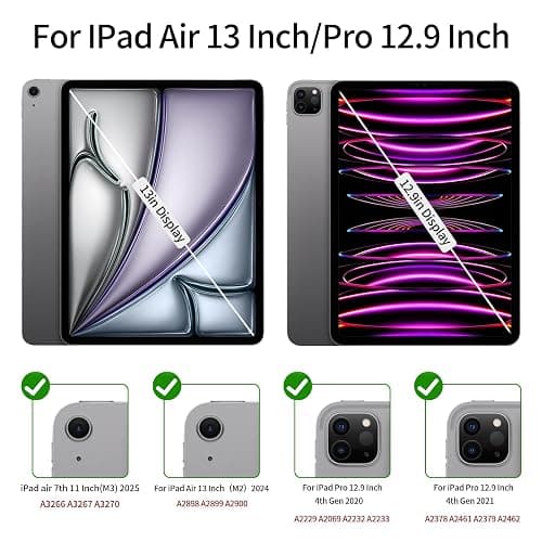 KenKe Case for iPad Pro 12.9 Inch (6th/5th, 2022/2021), for iPad Air 13 Inch (M3/M2, 2025/2024) with Pencil Holder, Smart Trifold Stand Cover & Auto Wake/Sleep for iPad Pro 12.9 Case, Sky Blue thumbnail 2