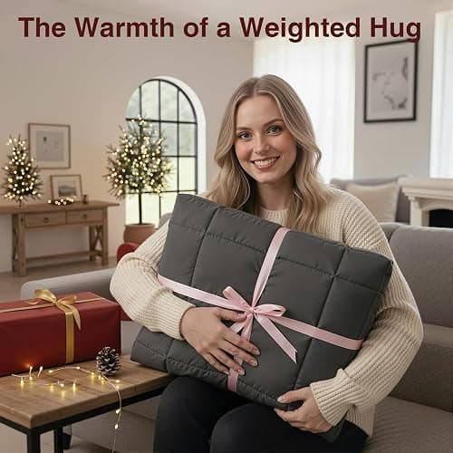 Skyrain Weighted Blanket for Adults (25lbs, 78”x85”) Queen Size Breathable Heavy Weight Blanket for Sleeping,Soft Cotton Cooling Blanket with Premium Glass Beads,All Season Use,Machine Washable,Grey thumbnail 7