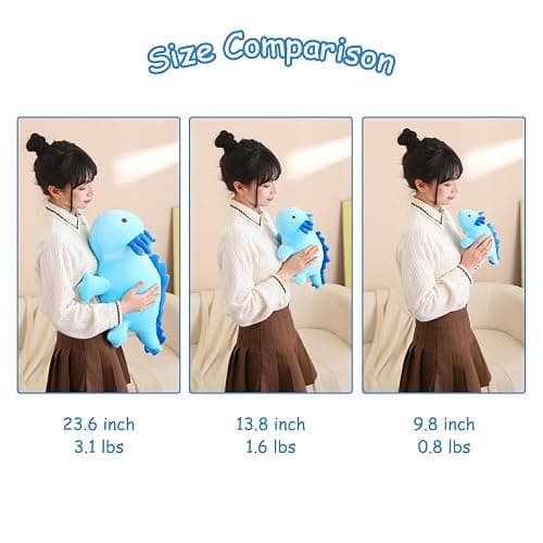 SQEQE Weighted Axolotl Plush Toy, Blue Axolotl Stuffed Animals Cute Plush Pillow, Kawaii Weighted Stuffed Animals Gifts for Girls & Boys Blue 23.6 Inch, 3.1 Lbs thumbnail 6