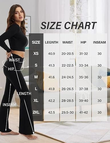 ZOOSIXX Flare Leggings for Women - Yoga Pants Women Wide Leg Flared Bell Bottom Bootcut Leggings thumbnail 6