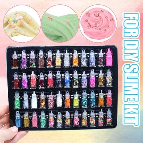 Slime Kits, 48 Colors DIY Slime Accessories Sequins/Glitter Filling Slime Plush Toys Slime DIY Kit Gift Box Filled Glass Bottle DIY Doll Stuffed Crafts Decoration thumbnail 2