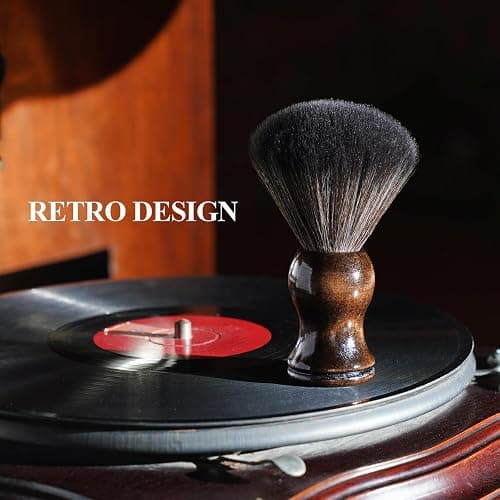 NiHome Vinyl Record Cleaning Brush, Anti-Static Soft LP Record Cleaner, Vinyl Dust Remover Brush with Ultra-Fine Fiber Bristles, Safe for Vinyl LP CD Album, Retro Design with Beech Wood Handle (Small) thumbnail 2