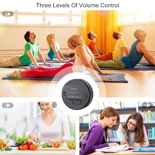AVINIA Digital Kitchen Timers, Visual timers Large LED Display Magnetic Countdown Countup Timer for Classroom Cooking Fitness Baking Studying Teaching, Easy for Kids and Seniors Black thumbnail 5