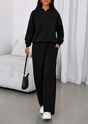 PRETTYGARDEN Womens Sweatsuits 2 Piece Set 2025 Casual Winter Long Sleeve Hoodie Loose Wide Leg Sweatpants Fall Tracksuit thumbnail 7