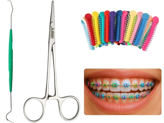 Ligas para Brackets Ortodoncia Dental braces color changing kit orthodontic Dental Ligature Ties for Brackets Change Braces Color Easily DIY Braces Color Kit 1040pcs - Image 1