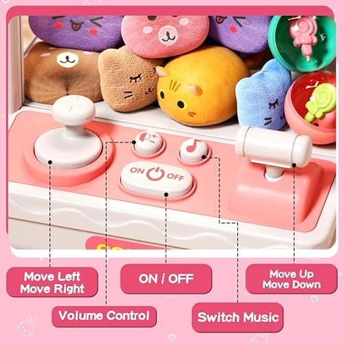 Aiqi 30 PCS Claw Machine for Kids, Mini Vending Machine with Lights Sound, Electronic Prize Dispenser for Kids Girl Ages 3-6, Claw Toys Game Gifts for 3 4 5 6 7 8 Years Old Girls thumbnail 6