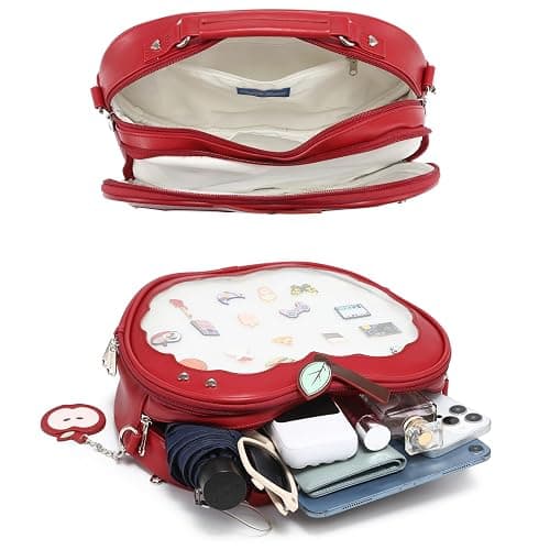 CHERRY SAUCE Cute Red Apple Ita Bag Kawaii Pin Display Purse Backpack Crossbody Shoulder Bag thumbnail 4
