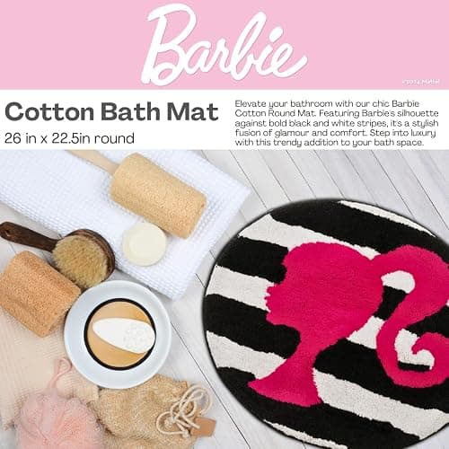Collectibles Barbie 100% Cotton Non Slip Plush Bathroom Mat Rug (Officially Licensed Product) by Franco thumbnail 4