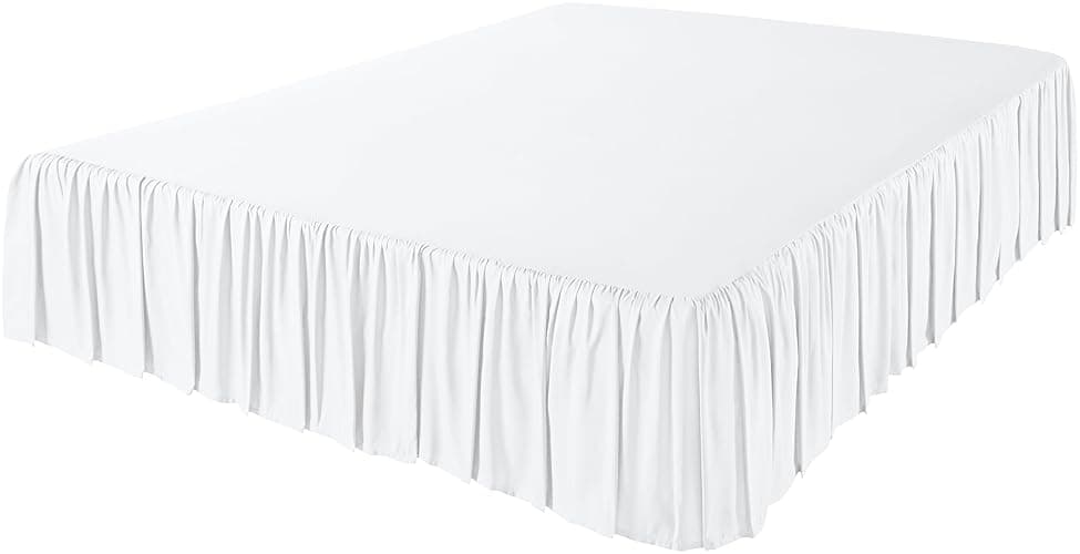 Amazon Basics Lightweight Ruffled Bed Skirt, Classic Style, Soft and Stylish 100% Microfiber With 16" Drop, Full, White, Solid thumbnail 3