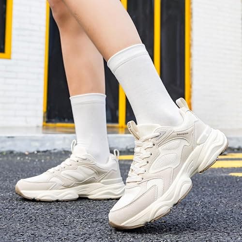BAASPLOA Women's Fashion Sneakers Chunky Tennis Shoes for Gym Workout | Lightweight Comfortable Platform Athletic Sneakers, Retro Dad Walking Shoes, Non Slip Breathable Casual thumbnail 2