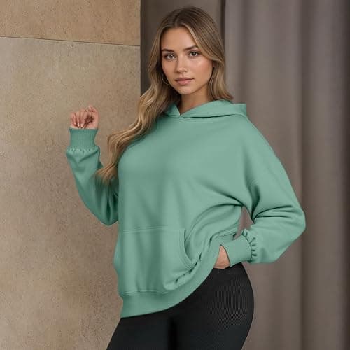 YARBCEN Womens Hooded Hoodies Sweatshirts - Long Sleeve Crewneck Sweaters With Pocket 2026 Fashion Spring Oversized Clothes thumbnail 3