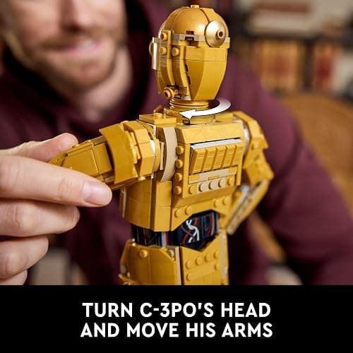 LEGO Star Wars C-3PO Buildable Droid Figure, Build and Display Model with C-3PO Minifigure, Star Wars Collectible for Home or Office Décor, Nostalgic Gift Idea for Adults, Fans or Collectors, 75398 thumbnail 3