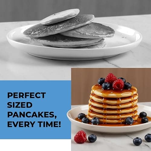 Pancake Batter Dispenser - Kitchen Must Have Tool for Perfect Pancakes, Cupcake, Waffle, Muffin Mix, Cake & Crepe - Easy Pour Baking Supplies for Griddle - Pancake Maker with Measuring Label (Red) thumbnail 6