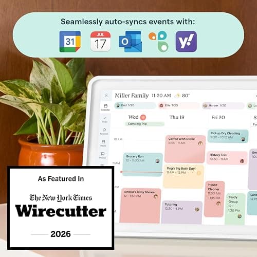 Skylight Calendar 2 - 15-inch Full HD Touchscreen Digital Calendar, Featured on Wirecutter - Wall Planner & Interactive Chore Chart, Smart Family Organizer, 16GB Storage, Wi-Fi, Wall Mount Included - Shadow Box, Silver thumbnail 2