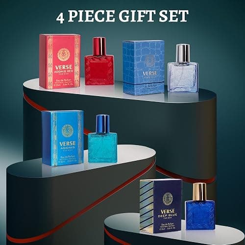NovoGlow Verse Mini 4-Piece Fragrance Gift Set for Men - Aromatic, Floral, Oriental & Woody Notes - Individually Boxed - Travel Size - 25ml Eau De Parfum thumbnail 6