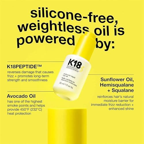 K18 Molecular Repair Hair Oil, Weightless Oil for Stronger, Healthier Hair, Suitable For All Hair Types, 1 Fl Oz thumbnail 6