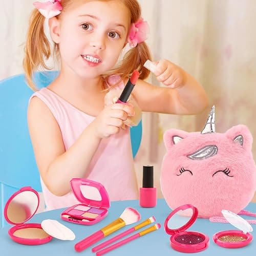 Kids Pretend Makeup Sets for Girls, Princess Toys for 3 4 5 Year Old Gifts | Role Play Toddler Toys for 3 4 5 6 7 8, Fake Make Up Set Unicorn Birthday Gifts for Little Girls, Kids Purse for Children thumbnail 6