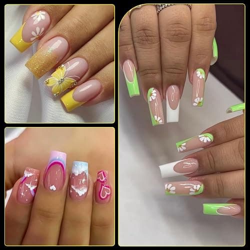Makartt Medium Square Fake Nail Tips: 120pcs Clear Full Cover Half Matte Soft Gel Pre-shape Acrylic Gel Press on Extension for Nails, 12 Sizes French Manicure Salon Home DIY with Box thumbnail 8