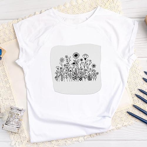 Water Soluble Embroidery Patterns Stabilizers - Rngmsi 4 Sheets Flower Stick and Stitch Embroidery Paper Wash Away 8 Pcs Plant Sunflower Butterfly Embroidery Transfer Paper Stabilizers for Hand Sewing thumbnail 2