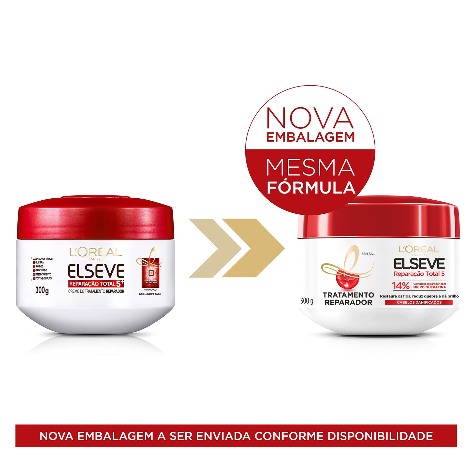 L'Oréal Paris Elseve Creme de Tratamento Reparador Reparação Total 5, Restaura e dá Brilho aos Fios, 300g thumbnail 2