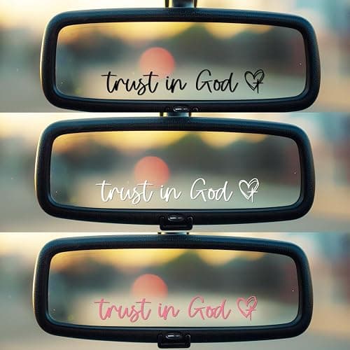3X Trust in God Mirror Sticker for Cars - Christian Stickers Rear View Mirror Accessories - Christian Car Decals for Men and Women, Girl Car Accessories - Trust in God Car Stickers thumbnail 3