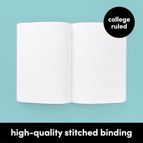 PAPERAGE 3-Pack Composition Notebook Journals, 140 Pages, 3 Unique Decorative Covers with College Ruled Lined Paper, (Pastel Rainbow Gold Foil), 7.5 in x 10 in – Notebooks for School, Office, or Home - 3 - Pastel Rainbow thumbnail 5