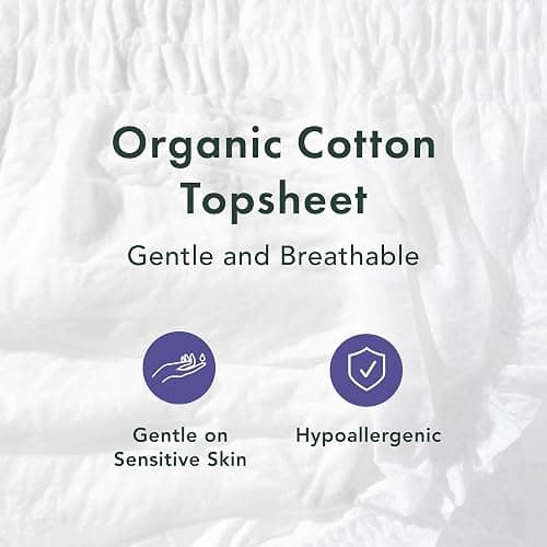 Rael Disposable Underwear for Women, Organic Cotton Cover - Postpartum Essentials, Leak Locker, Unscented, Maximum Coverage (Size S-M, 20 Count) thumbnail 3
