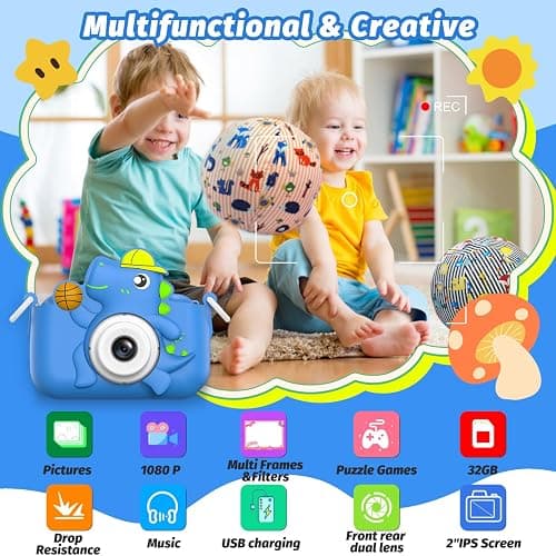 Kids Camera Toy, masterbee Children Age 3-12, Christmas/Birthday Gifts for Girls, 1080P HD Video, Gift for 3 4 5 6 7 8 9 10 11 12 Year Old Girl Blue thumbnail 2