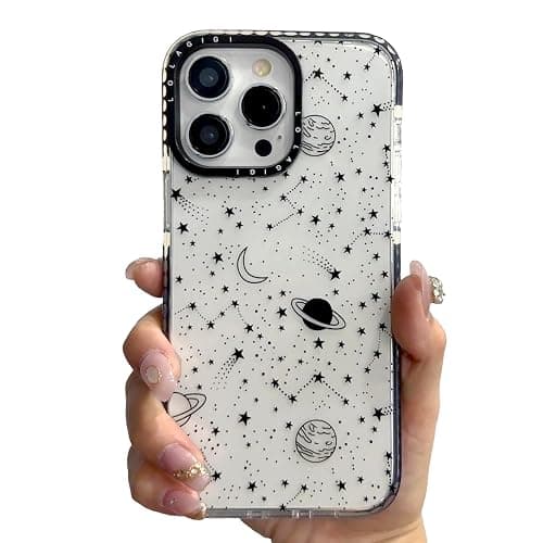 LOLAGIGI Case for iPhone 15 Plus, Cute Cosmic Asteroid Moon Print Kawaii Design Girly Aesthetic Cartoon Pattern for Women Girls Teens Soft TPU Case,6.7" - Image 1