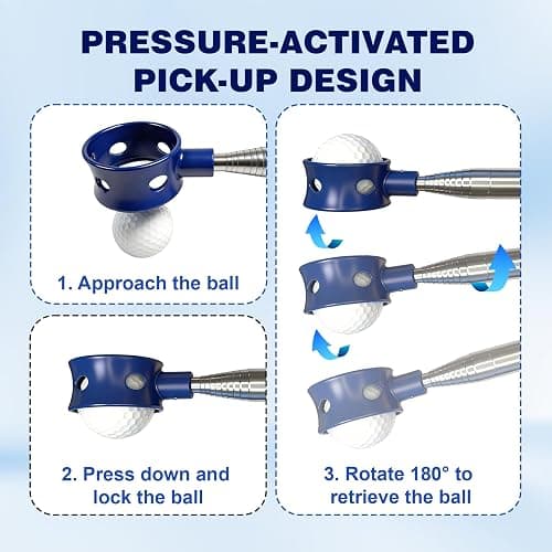 Josongslax Golf Ball Retriever Telescopic for Water, GolfBall Grabber Tool, Golf Accessories Gifts for Men, Women & Golfers, Golf Balls Picker with Stainless Steel Shaft&Non-Slip Rubber Grip thumbnail 6
