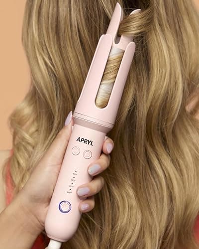 Apryl Automatic Curling Iron – Hair Curler Wand Rotating – Professional Ceramic 1.25 Inch Long Barrel Hair Curler – Fast Self Spinning Styling – Dual Voltage & Anti-Scald – 4 Temperature & Auto Timer - Image 1