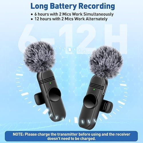 VEZQUA Lapel Microphone for iPhone 14/13/12,Clip on Microphone with Noise Reduction for Recording,Interviews,Live Streaming,Podcast,Content Creator,Vlog,TikTok,YouTube 2 Pack (Lightning) thumbnail 4