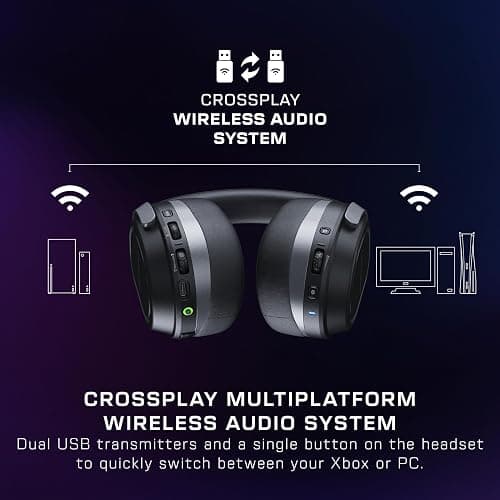 Turtle Beach Stealth 700 Gen 3 Wireless Multiplatform Amplified Gaming Headset for Xbox Series X|S, Xbox One, PC, PS5, Mobile – 60mm Drivers, AI Noise-Cancelling Mic, Bluetooth, 80-Hr Battery – Black thumbnail 2