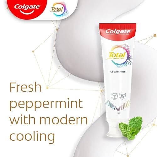 Colgate Total Clean Mint Toothpaste, 10 Benefits, No Trade-Offs, Freshens Breath, Whitens Teeth and Provides Sensitivity Relief, Clean Mint Flavor, 4 Pack, 5.1 Oz Tubes - 5.1 Ounce (Pack of 4) - Clean Mint thumbnail 10
